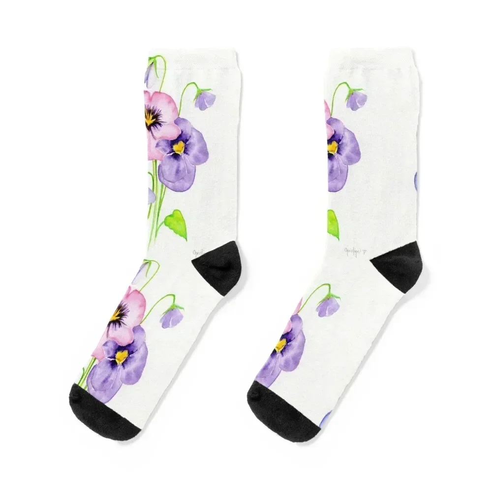 

Pretty Pansies Socks Run professional running new in's Climbing Woman Socks Men's