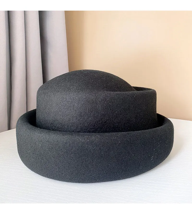 2022 neue Australische Wolle Vintage Mode Fedora Hut Für Frauen Damen Französisch Elegante Berets Designer Eimer Hut – Detail 7