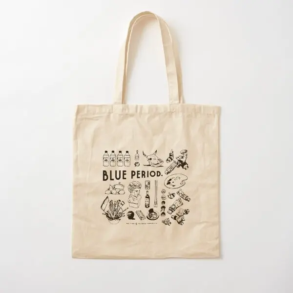 Blue Period Cotton  Canvas Bag Unisex Shoulder Bag Fabric Tote Grocery Reusable Women Travel Foldable Printed Designer Ladies