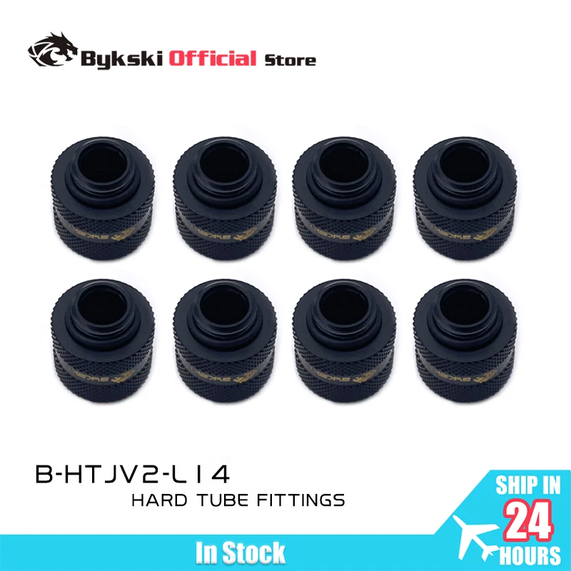 Bykski 4/6/8pcs Hard Tube Fitting OD12mm OD14mm OD16mm Hand Compression Brass G1/4'' Joint Use for PMMA PETG Acrylic Rigid Pipe