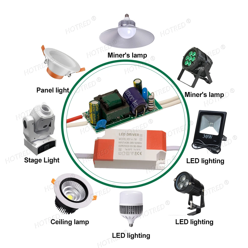 LED Driver 280mA Board Shell 1-36W AC85-265V To DC9V12V15V21V24V48V60V90V Lighting Transformer Panel Ceilling Lamp Strip Supply