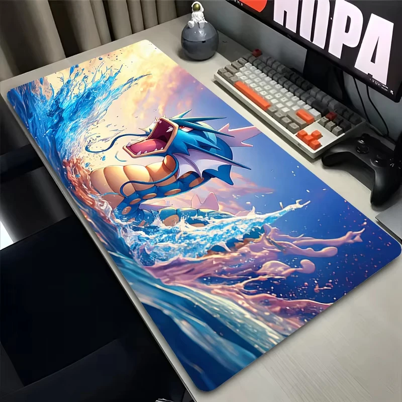 Anime Mauspad 900x400 Gaming Zubehör Teppich Gamer Tastatur Schreibtisch Matte P-pokemon Gyarados Rutschfeste Laptop Notebook Mousepad