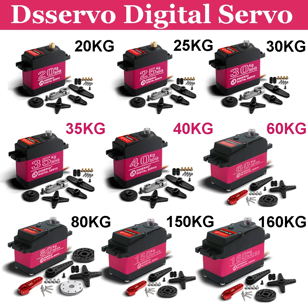 Dsservo 20KG 25KG 30KG 35KG 40KG Servomoteur numérique étanche à couple élevé 180/270 °   Pour voitures RC Crawler Baja Redcat 1/5 1/8 1/10 1/12
