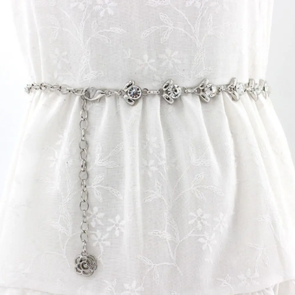 

Clothes Dress Ladies Rhinestone Crystal Fashion Waist Belts Women Belt Waist Chain Alloy Chain