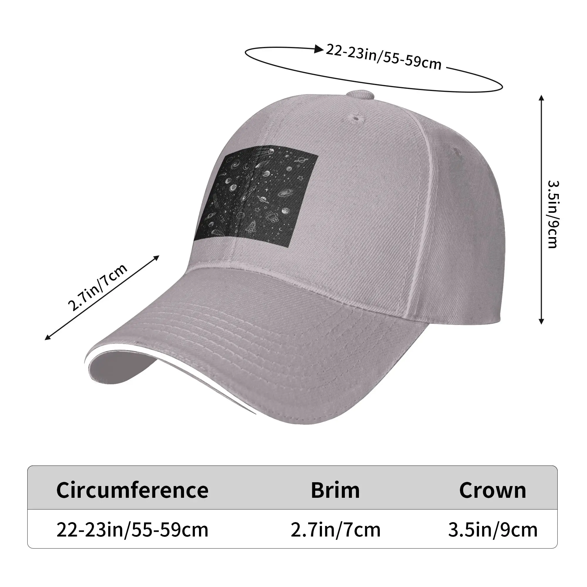 Space Cap Casual Baseball Caps Adjustable Hat Hip Hop Summer Unisex Baseball Hats Customizable