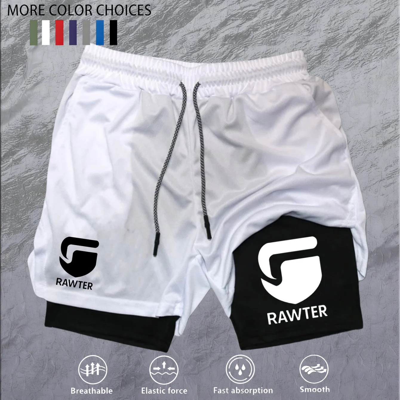 Men 2 in 1 Double Deck Marathon Running Shorts Fitness Training Pants Men's Racing Shorts Gym Wear Jogging Workout Sports Shorts