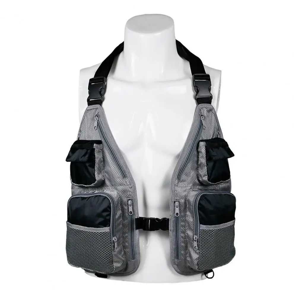 Versatile Angling Vest Soft Large Space with Pockets General Multi Function Adjustable Outdoor Vest