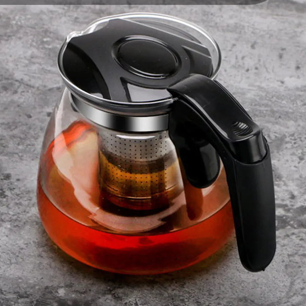 

Transparent 950ml Teapot Infuser Heat Resistant Glass Tea Kettle Iced Coffee Pitcher Loose Leaf Tea Strainer Teapot