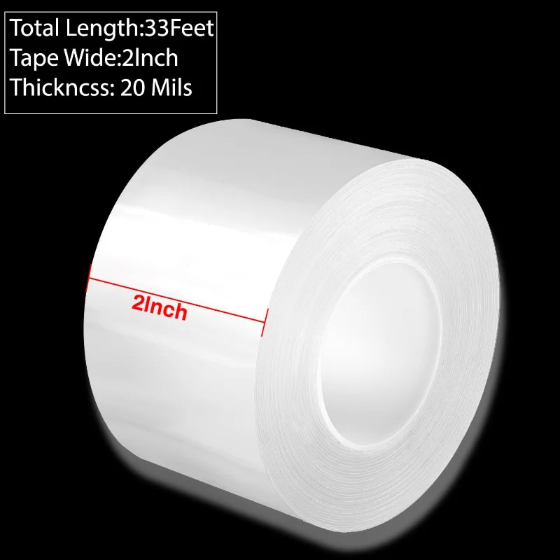 Window Sealing Tape Transparent Insulation Waterproof Nano Draft Isolation Tape for Window and Bathroom Shower Glass Side Gaps