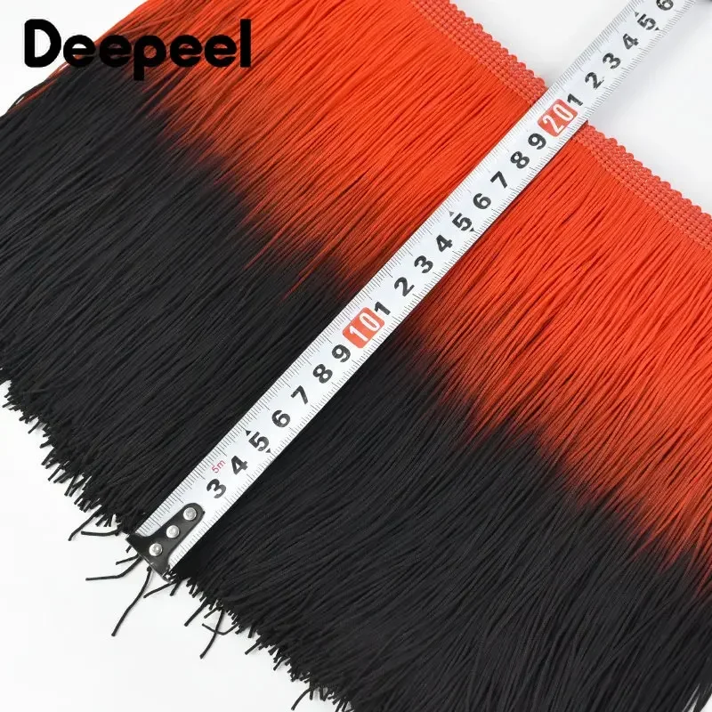 1/2Meters 20cm Gradient Colored Tassels Fringe Ribbon Lace Latin Dress Trim for Bags Clothes Curtain Tassel DIY Sewing Accessory