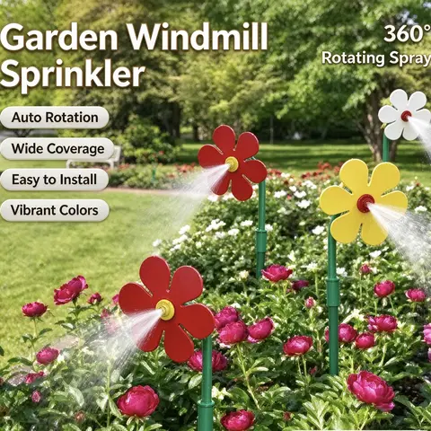 Sunflower Dancing Flower Sprinkler Outdoor Garden Lawn Watering Irrigation System Decorative Ground Stake Water Spray Tool