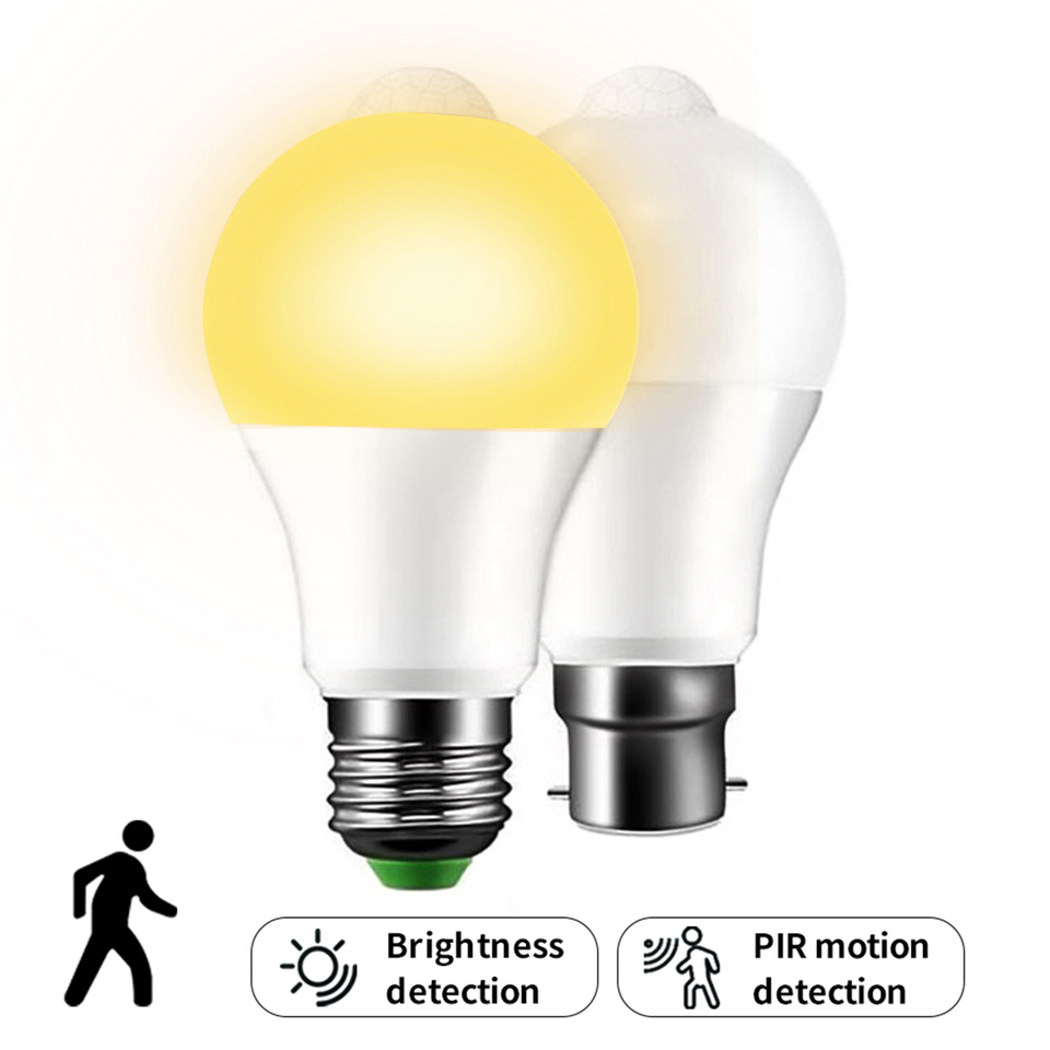  Motion Sensor LED Bulb E27 LED Lamp B22 PIR Sensor Light Bulbs Auto ON/OFF Night Light For Porch Stairs Garage Security Lights 
