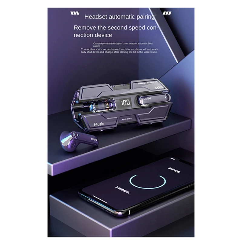 Headphone Nirkabel Harian Earphone Kontrol Sentuh Bluetooth Headset Gaming Stereo Olahraga Cocok untuk Permainan Jejak Kaki Yang Jelas