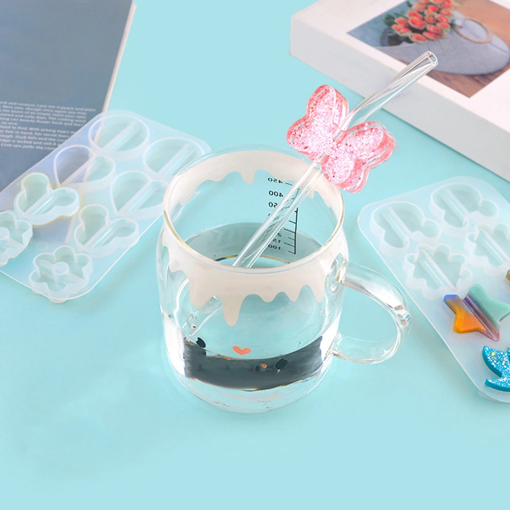 

2pcs Straw Fitting Mold Cup Pop Sombrero Hat Crafts Making Topper Molds Silicone Reusable Eco Friendly Non Stick Easy Clean DIY