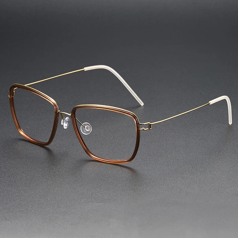 Vintage ultraleichte schrauben lose Brille Rahmen Frauen Retro quadratische Titan Acetat Ring Brillen Männer hochwertige optische Brillen