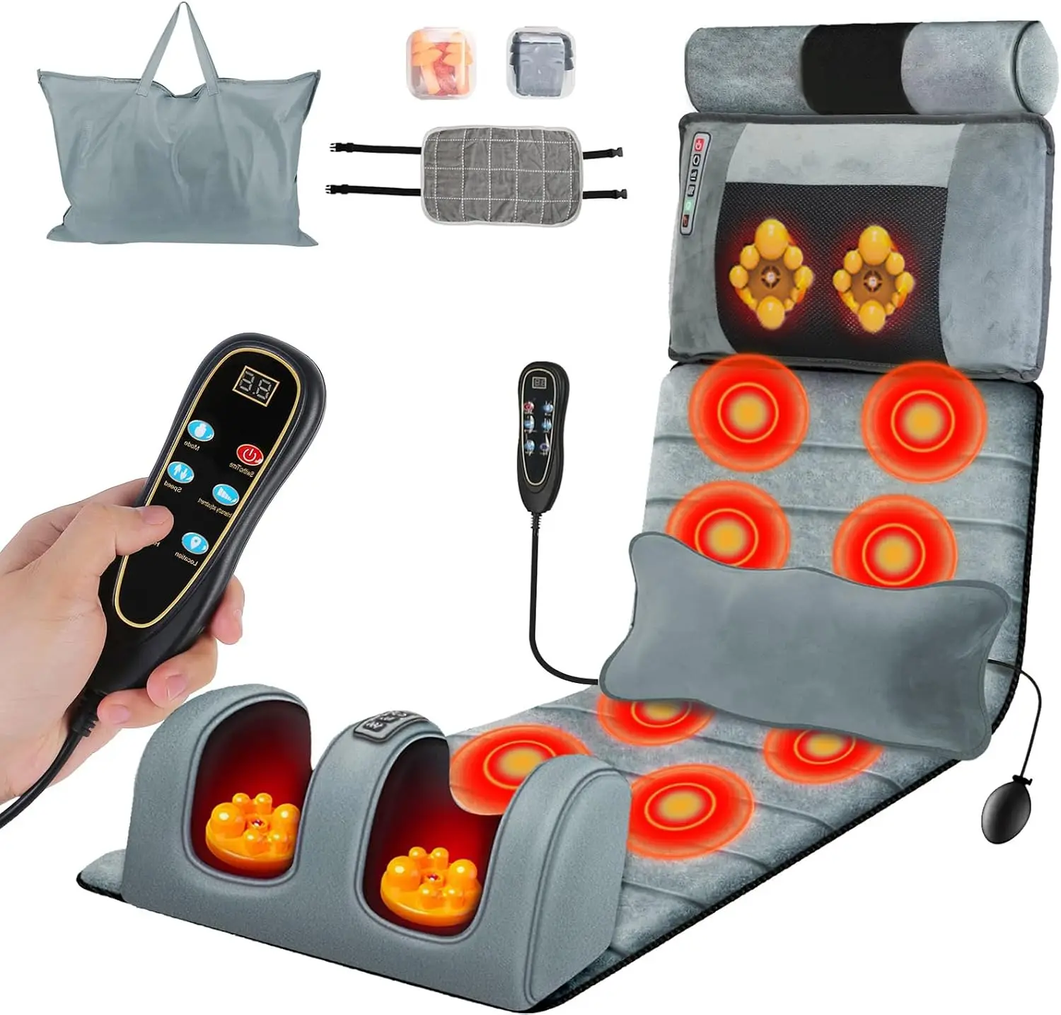 Full Body Heating Massage Mat Electric Pad Earplugs Set