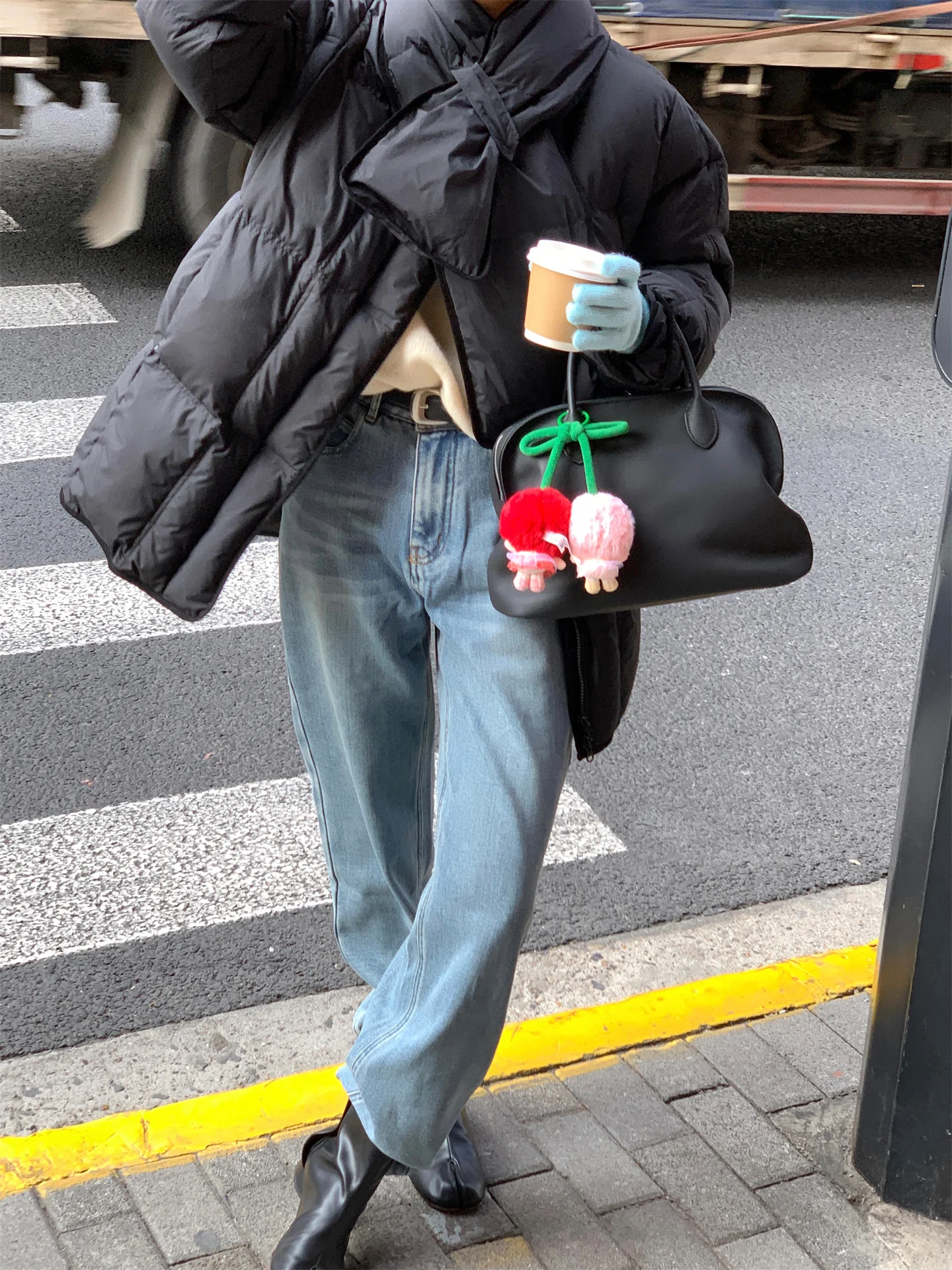 

Detachable White Goose down Scarf Jaet Women's Thi Warm Faionable Mid-Length Goose down Coat Casual Sle round Ne Lo...