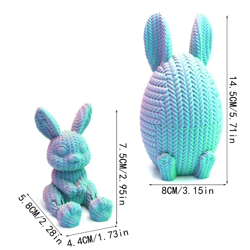 3D-geprint ei paasdecor ornamenten creatief cadeau simulatie dierenspeelgoed capsule speelgoed nieuwigheid vitrinekast dressing