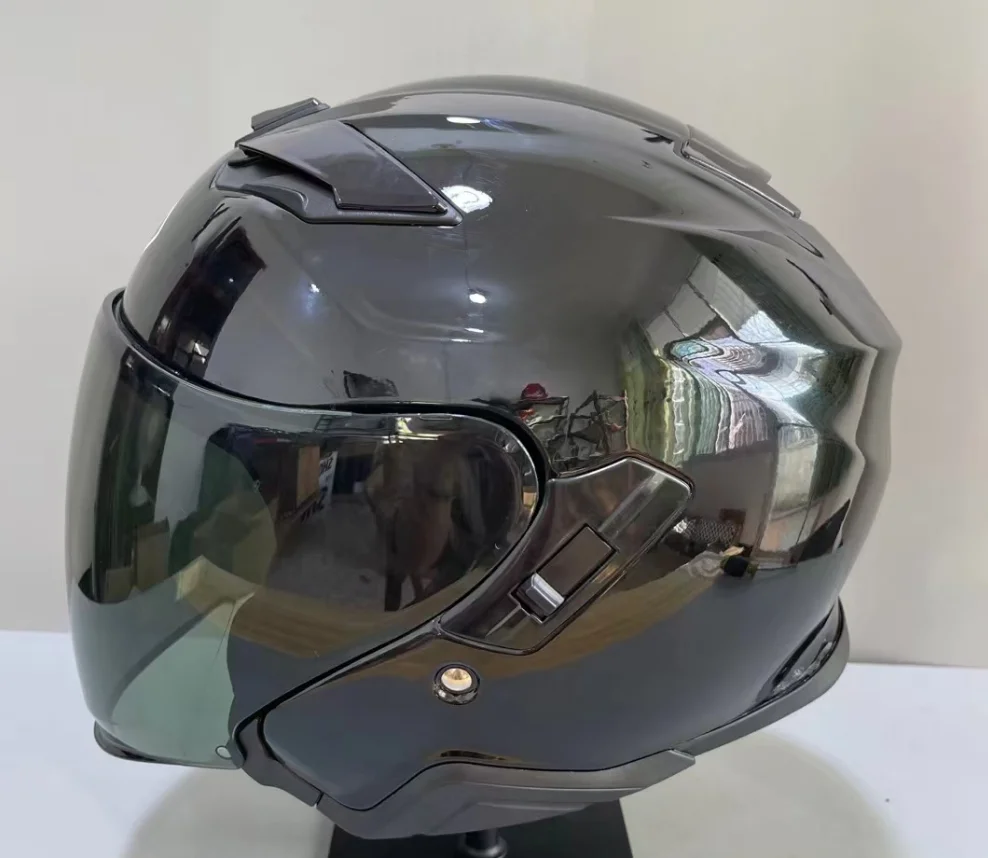Open Face Motorcycle helmetJ-CRUISE glossy black helmet Riding Motocross Racing Motobike Helmet