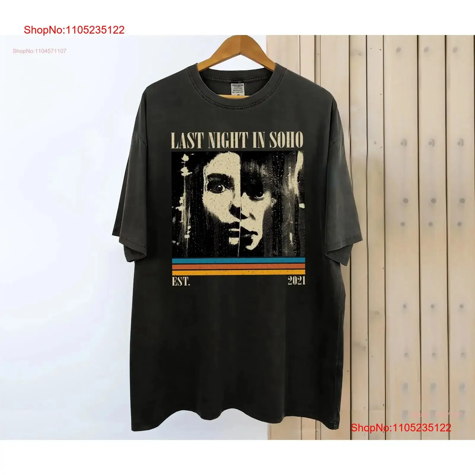تي شيرت Last Night in Soho Movie تي شيرت كلاسيكي كلاسيكي كلاسيكي للرجال عتيق مغسول للجنسين ملابس الشارع رسومات ممتدة قابلة للتنفس #1