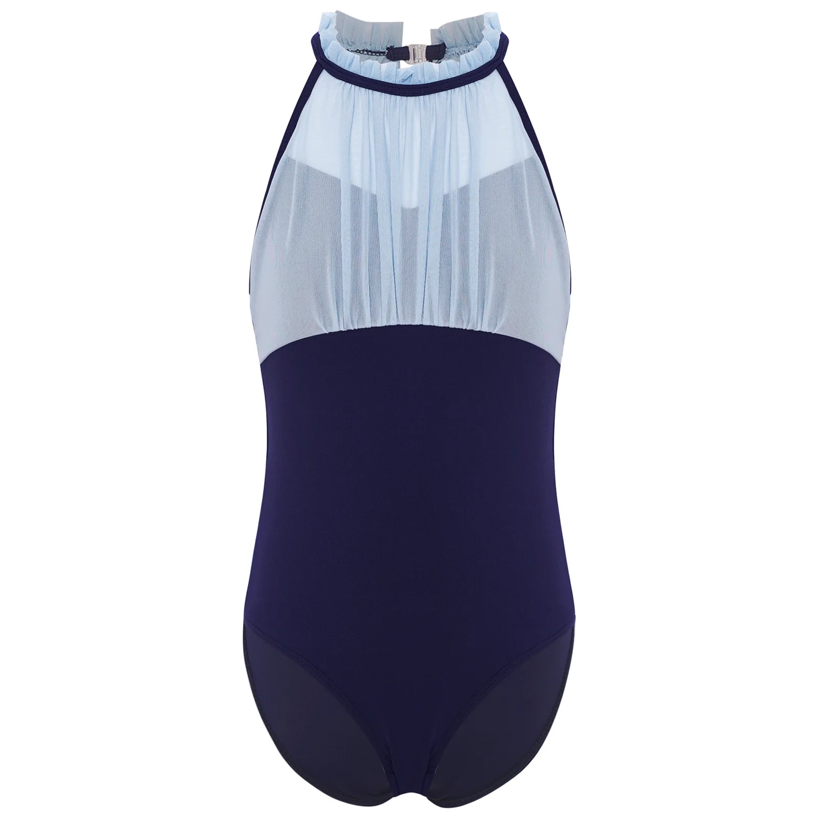 女の子バレエダンスレオタードノースリーブバックレスシャーリングシアーメッシュボディス体操ボディスーツ社交ステージダンスパフォーマンス用