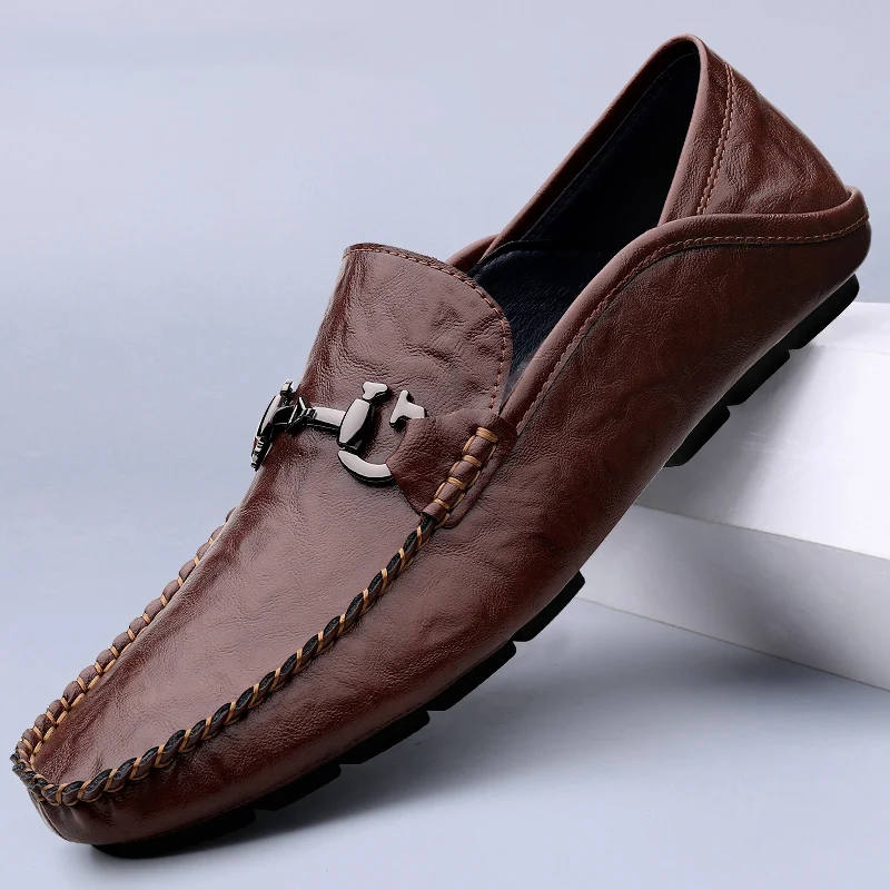 

2025 NewMen'sCasualandFashionableBusinessCowhideLeather Shoes, Handmade Leather Shoes, Men's Shoes, Bean Bean Shoes, Men's Shoes