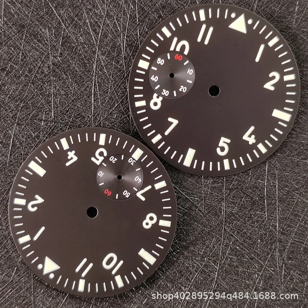 38.8mm Watch dial green Black Purple with night light suitable for ETA6497/6498 ST3600/ST3620 movement watch face