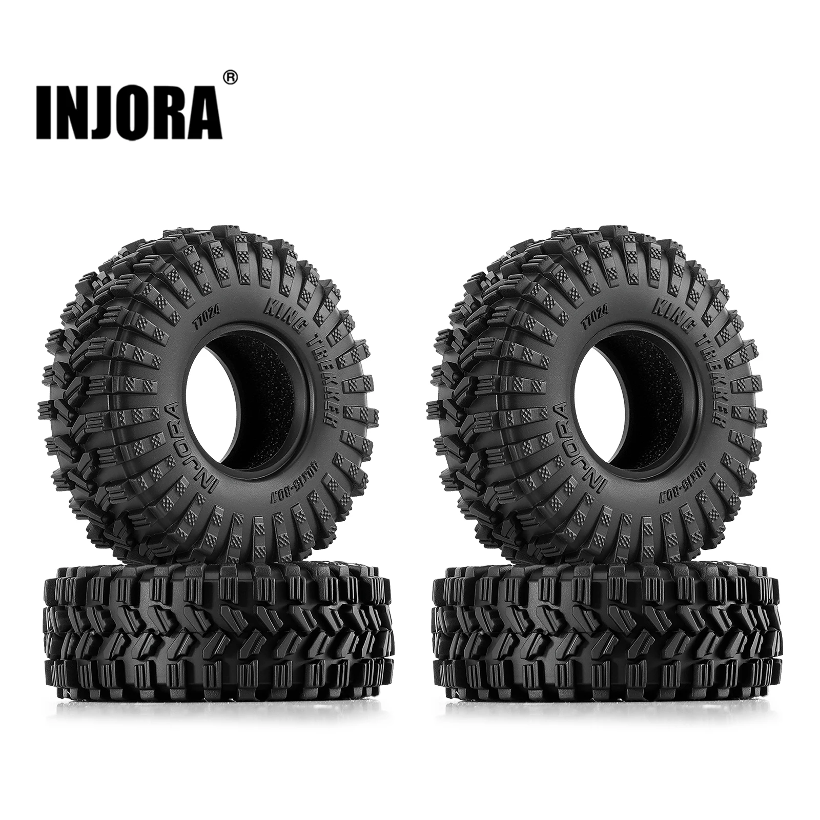 INJORA 40*15mm 0.7インチ キングトレッカータイヤ 1/30 Axial SCX30用 (T7024)
