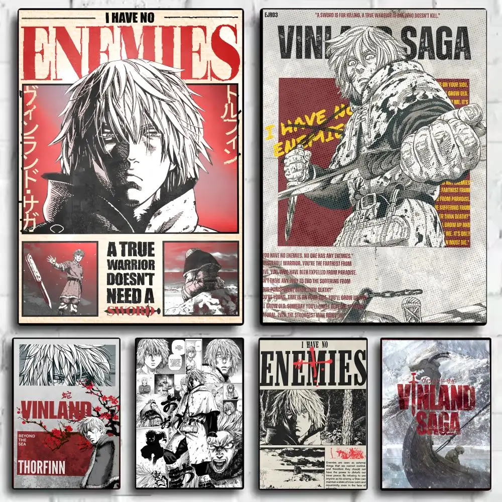 Anime V-Vinland Saga Poster Trendy Wall Art Good Sticker Printed On PP Paper For Coffee Office Bar Decoration Best Gift