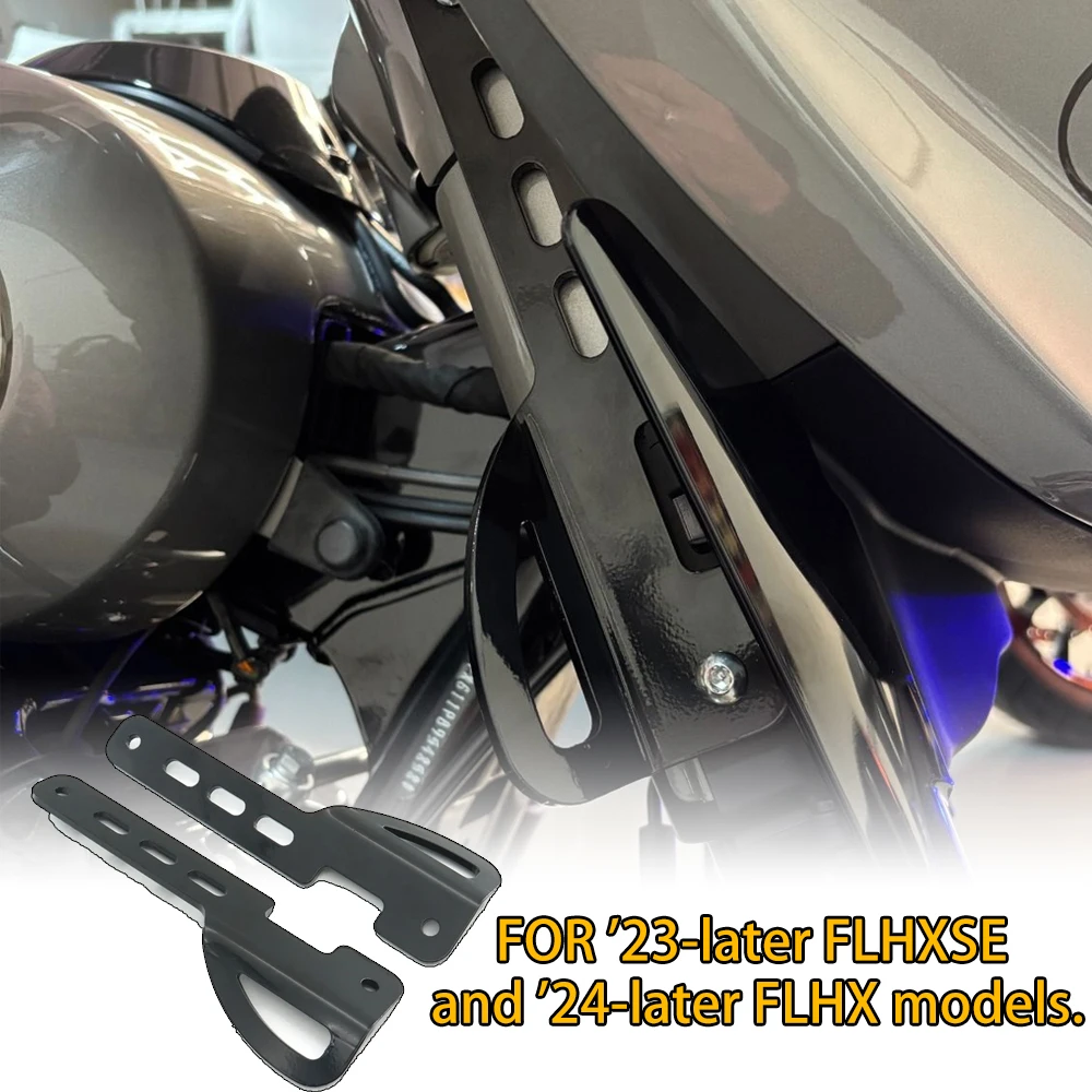 

For Harley CVO121/117 Street Glide FLHXSE 2023-2025 Chrome/Black Front Tie-Down Brackets - Heavy-Duty Motorcycle Accessories
