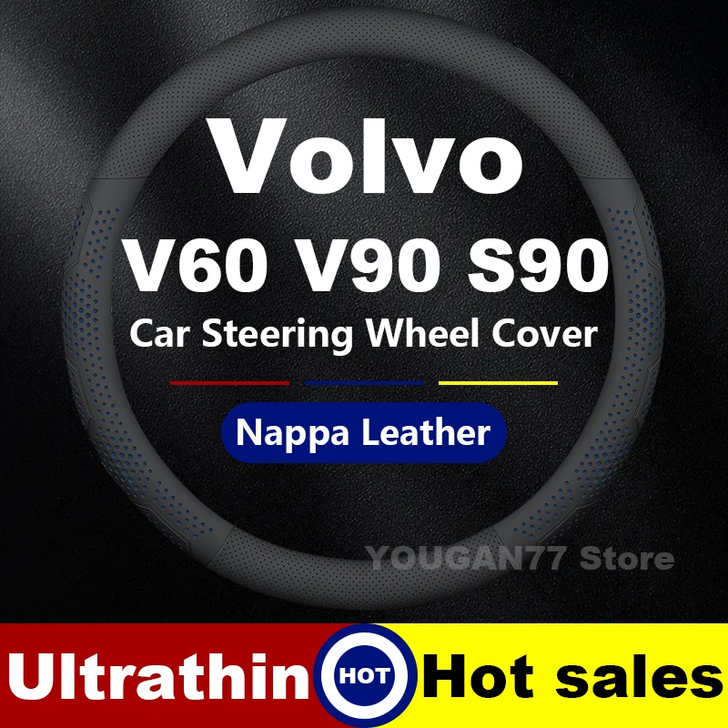 

Leather Car Steering Wheel Cover For Volvo V60 V90 S90 EM90 EC40 S60 T4 T5 T6 2025 Auto Steering Wheel Volvo V60 Accessories