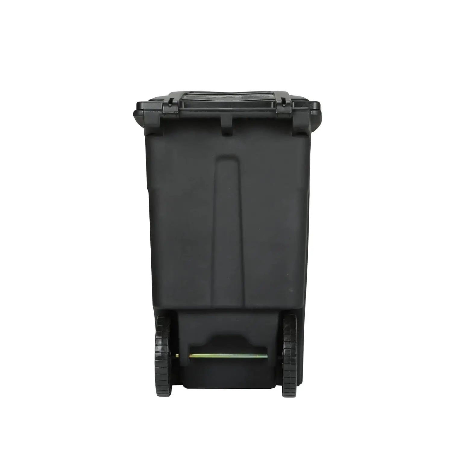 Heavy Duty Rolling Garbage Can, Outdoor Wheeled Trash Bin Waste Container For Garage Patio Curbside, Impact Resistant Plastic Rubbish Barrel With Secure Lid Ergonomic Handle, Dark Gray, 1 Pack