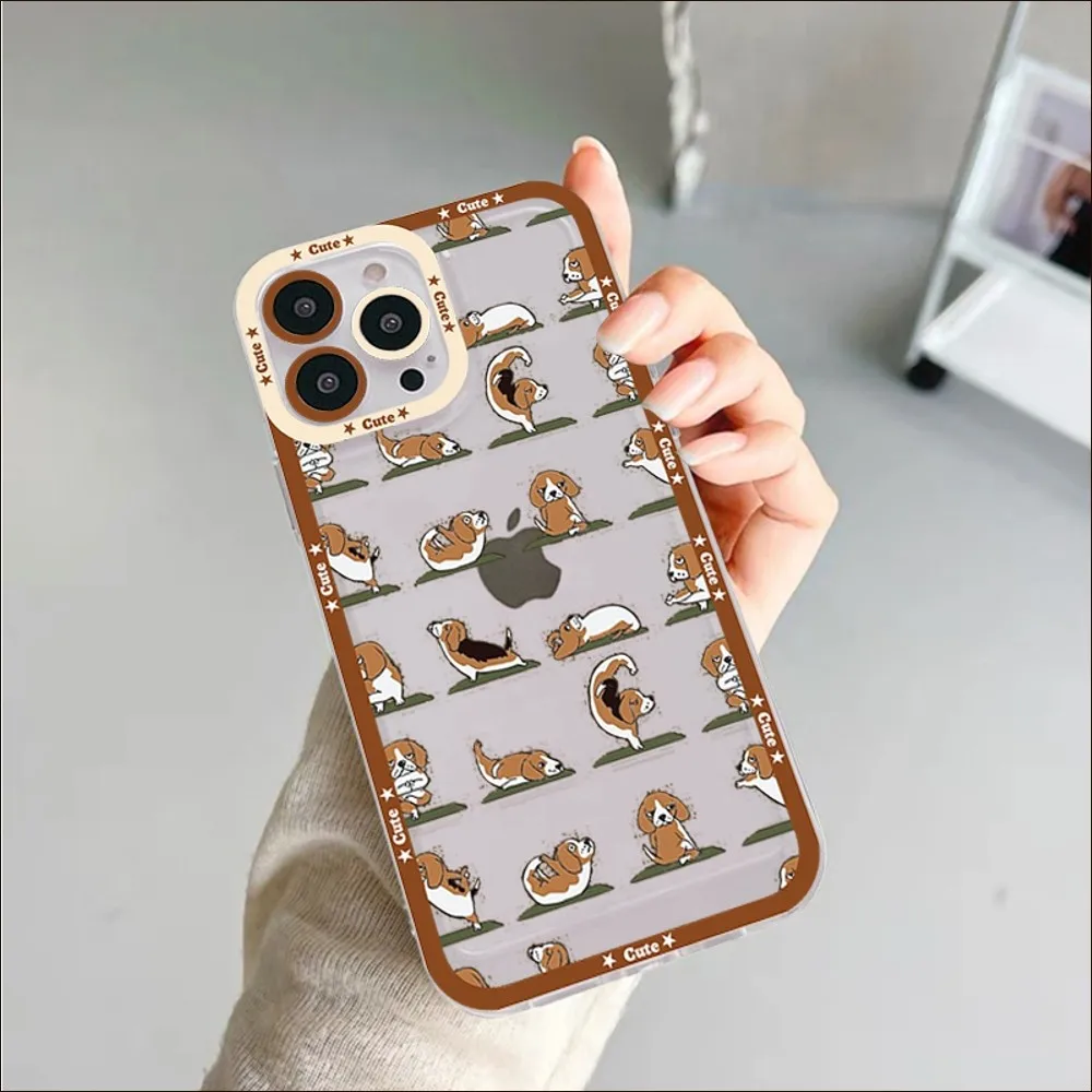 Beagle Dog Phone Case For iPhone 14 13 12 11 Pro Max Mini X Xs XR 6 7 8 Plus SE 2020 Transparent Case