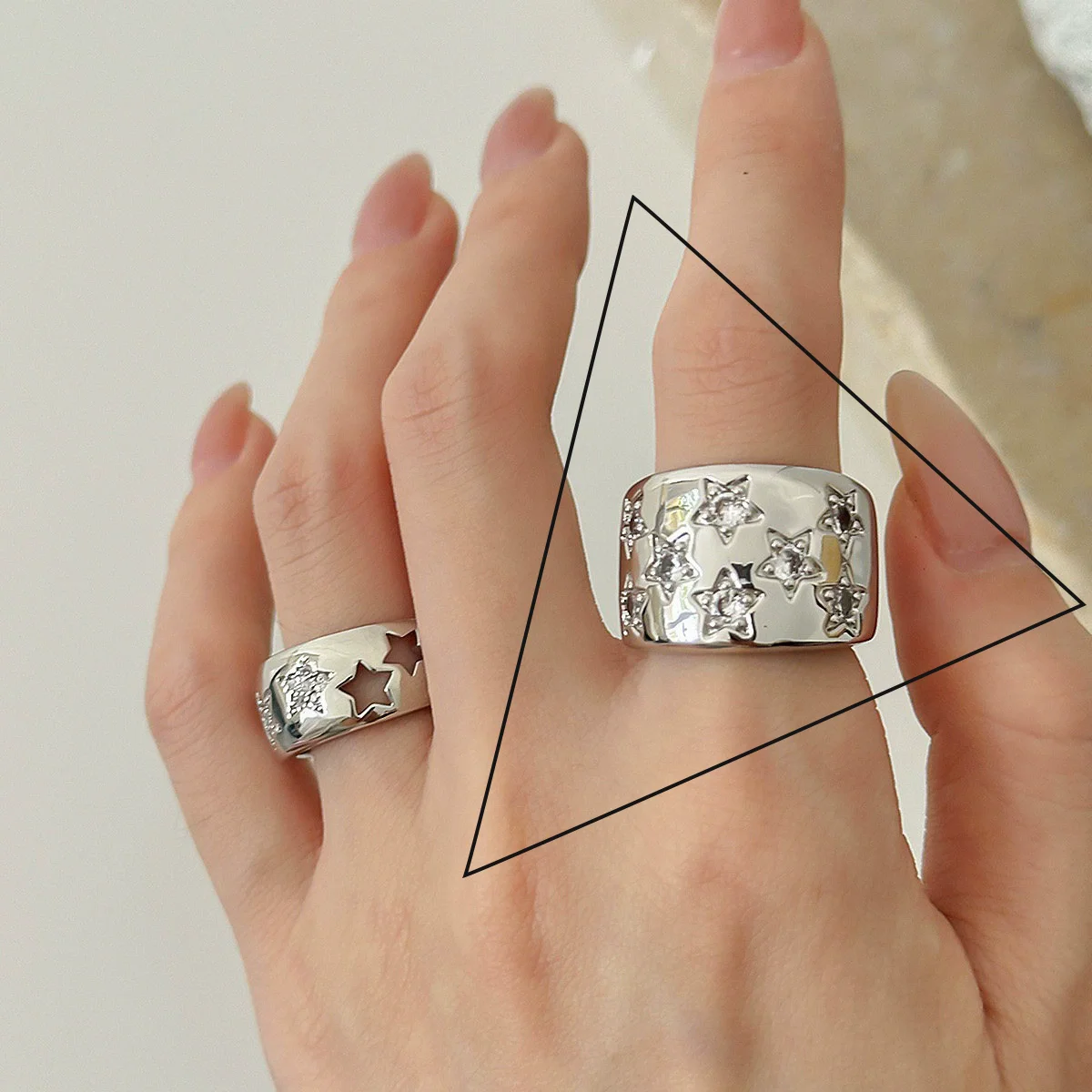 Women's Minimalist Handmade 925 Sterling Silver Big Stone Ring