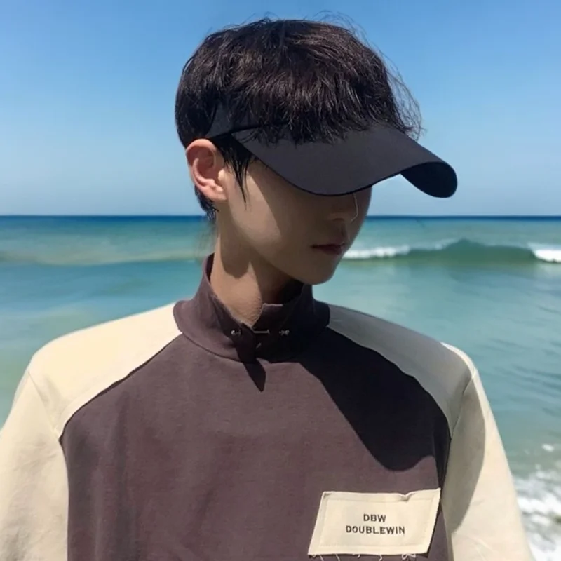 الصيف قبعة الشمس قبعة للشاطئ الرجال فارغة أفضل قبعة موضة قبعة الشمس الرجال في الهواء الطلق الأشعة فوق البنفسجية حماية قبعة الشمس الصيف قبعة للجري في الهواء الطلق 2