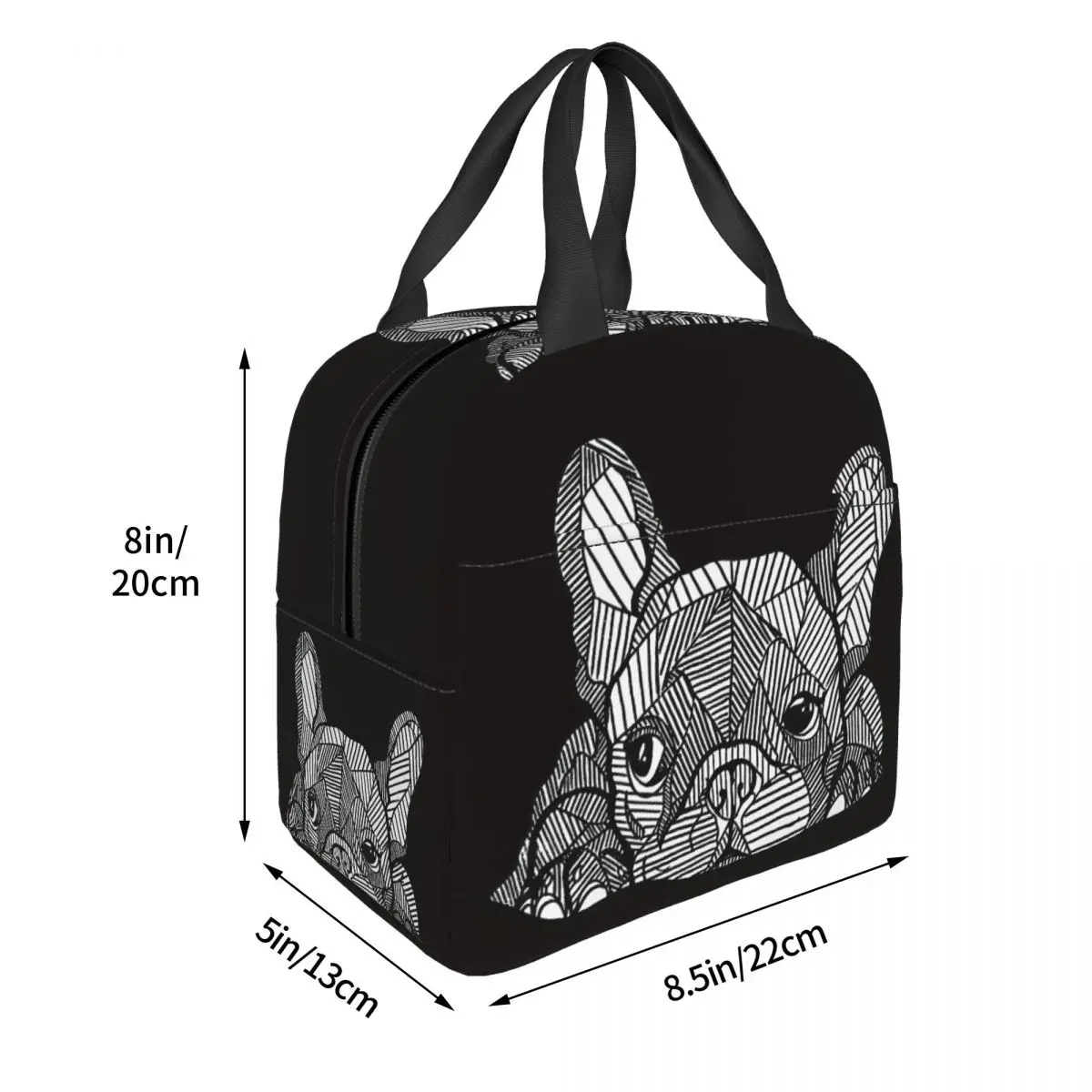 Puppy Lunch Bag box French Bulldog Frenchie Dog Children Aluminum Bag Foil Portable Lunchbox