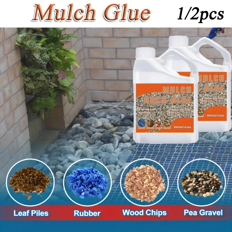 

1/2pcs Mulch Glue Strong Stabilizer & Adhesive Quick-Dry Landscape Binder With Severe Weather For Decorative Rocks Pea Gravel