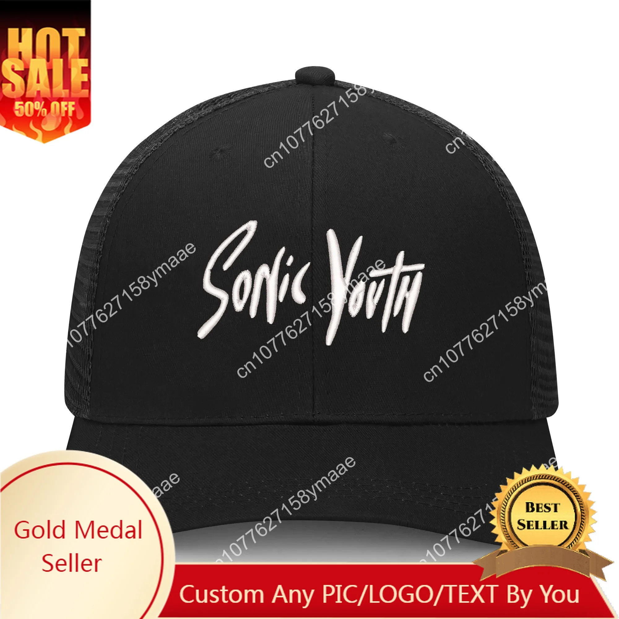 Sonic Youth Rock Band Embroidery Hat Mens Womens Sports Baseball Hat Hip Hop Breathable Summer Headwear Custom Made Caps Logo