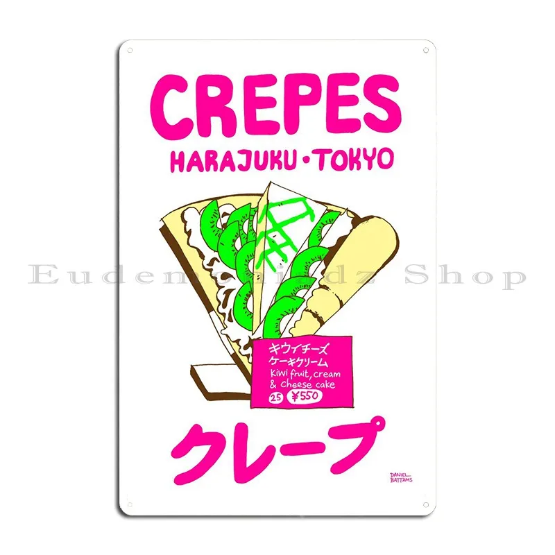 Tokyo Kiwi Crepes Metal Plaque Create Customized Painting Wall Mural Create Tin Sign Poster