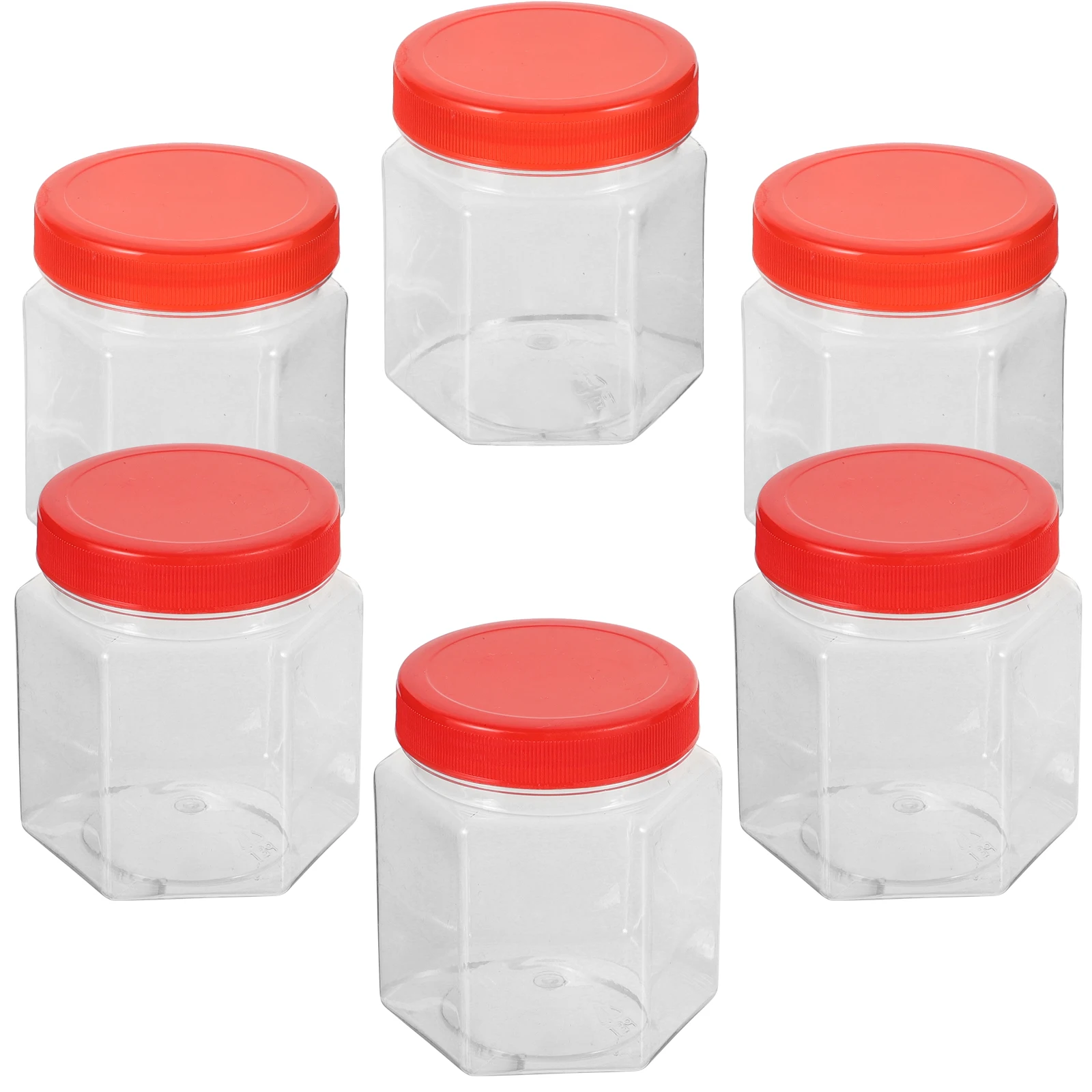 

6pcs Airtight Food Storage Containers Clear Plastic Jars Kitchen Dry Storage Canisters Large Capacity Seal Jars For Sugar Tea