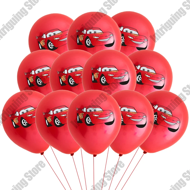 Globos de Disney Cars McQueen para niños, ramo de globos de látex de 12 pulgadas, suministros adorables para fiestas de cumpleaños, decoraciones para favores, 10/20 Uds.