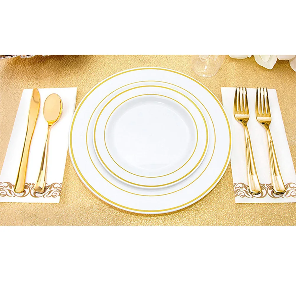 

50 pcs Golden Floral Printed Napkins Elegant Paper Towels for Wedding Birthday Party Decoration Disposable Serviettes Children's