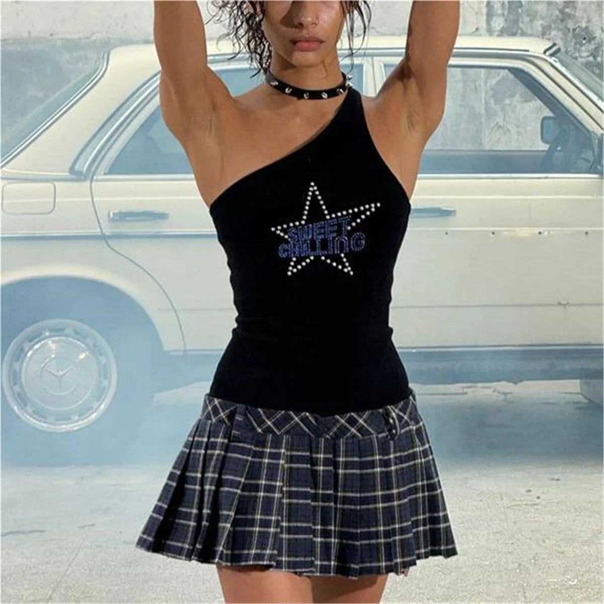 Summer Mini Skirts For Woman Korean Fashion Red Plaid Skirts For Women Y2k Skirts Pleated Skirts Preppy Style Side Button Up