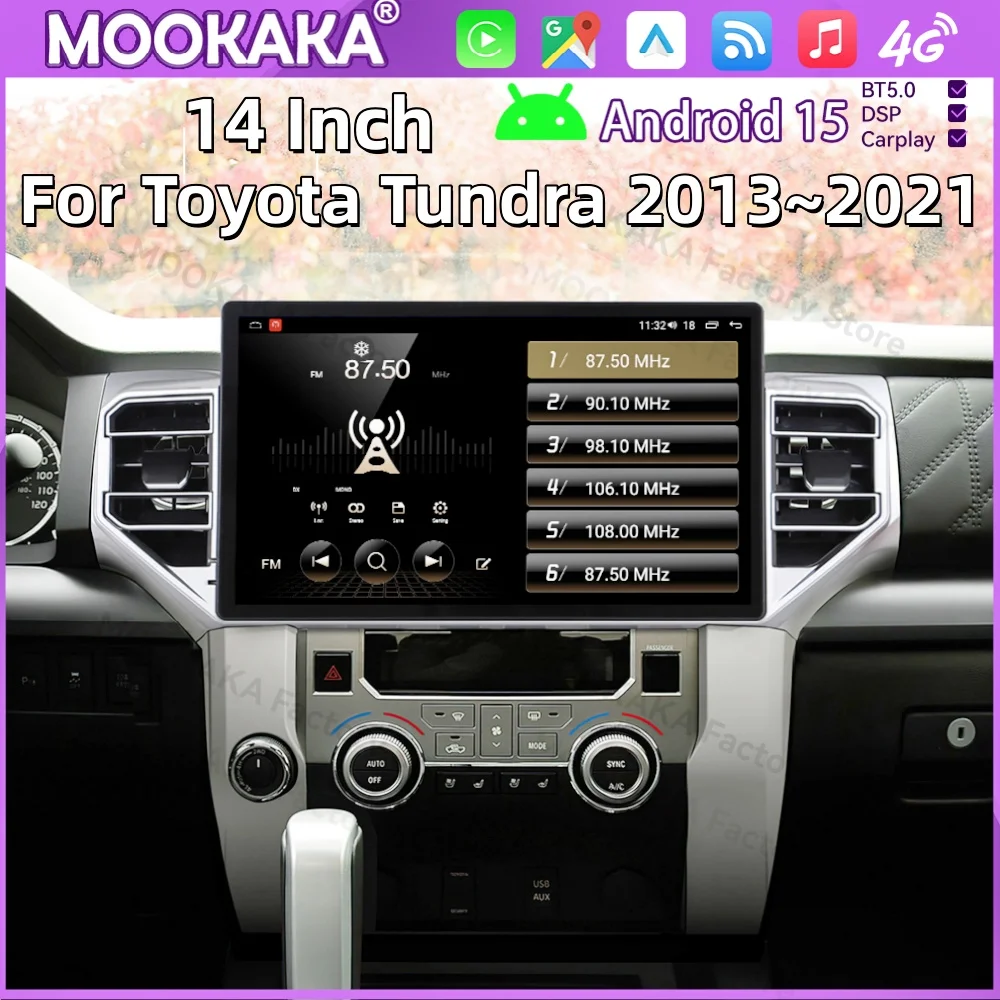 14 Inch Android 15 Car Radio For Toyota Tundra 2013~2021 GPS Multimedia Player GPS Navigation Car Stereo Receiver IPS Head Unit