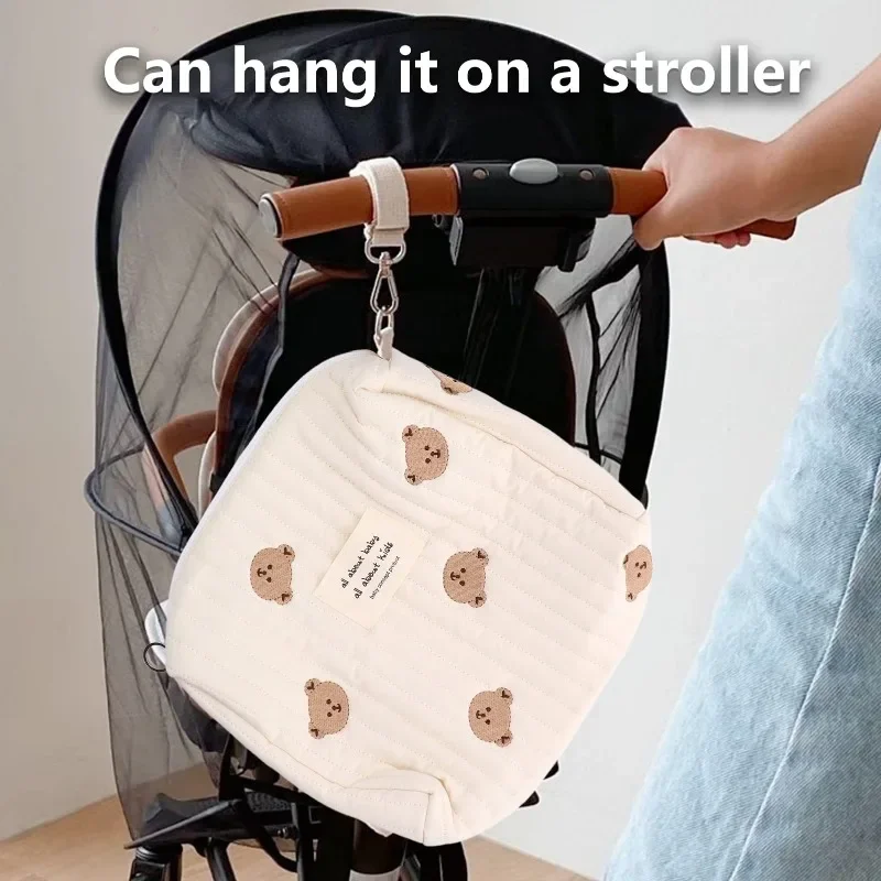 

НОВИНКА для путешествий матери, большая вместимость, удобная многоразовая сумка для детских бутылочек, портативная хлопчатобумажная ткань с милым узором