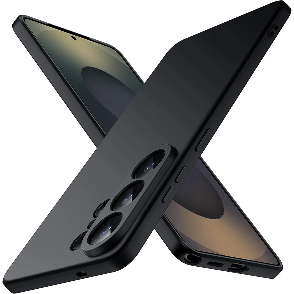 Stoßfeste Silikon-TPU-Handyhülle Schwarze Weiche Rückabdeckung für Samsung Galaxy S26 Ultra S25 S21 S22 S23 S24 FE S 26 Plus S26Ultra