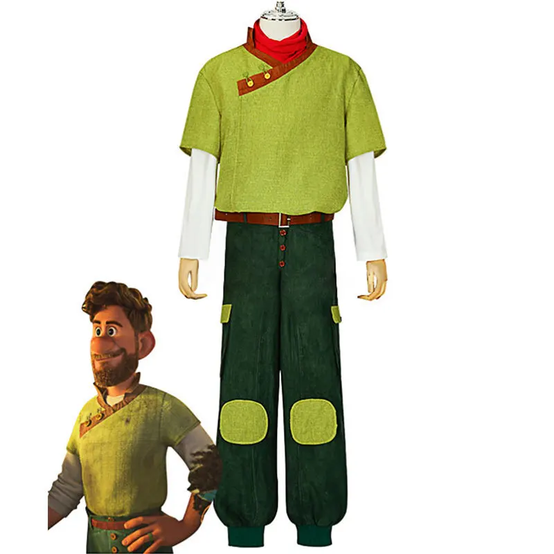

Searcher Clade Cosplay Costume Men's Fancy Green Top Pants Full Set Disguise Farmer Halloween Carnival Party Explorer Outfits