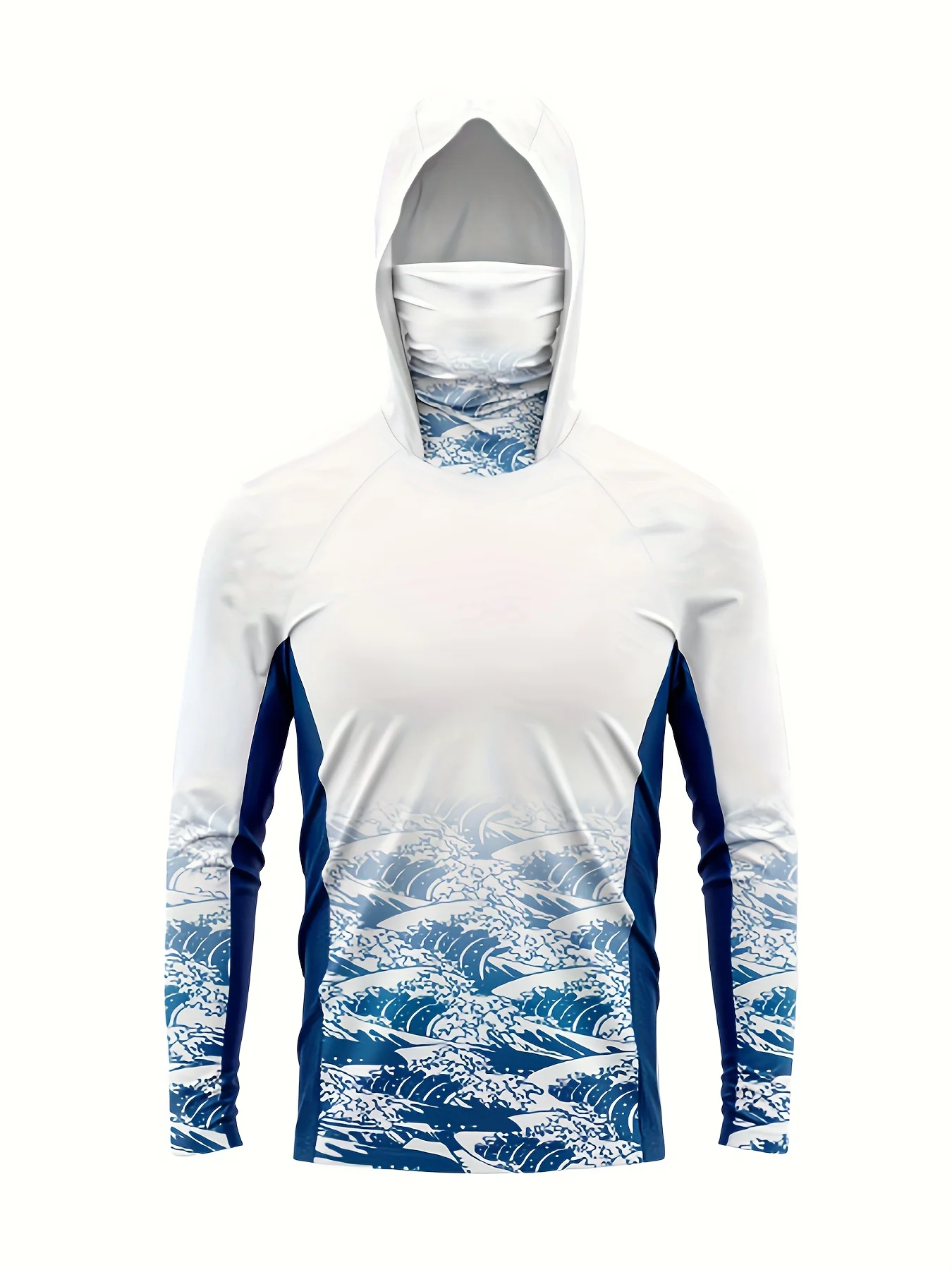 European and American Men's Summer New Wave Print Comfortable Breathable Fishing Suit Long Sleeved T-Shirt Outdoor Casual Top image 3