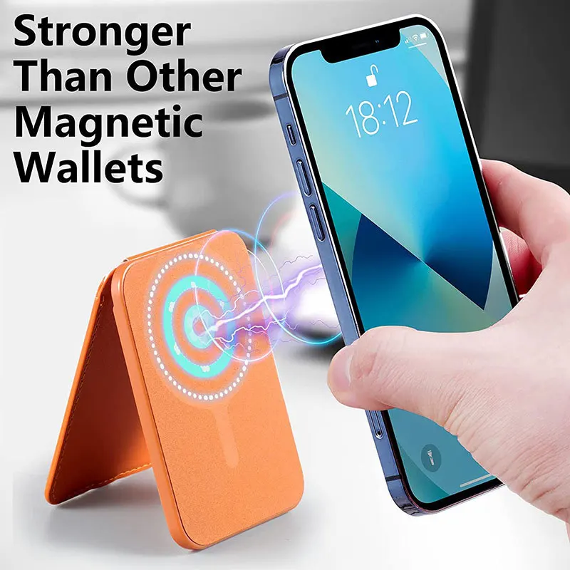 Applicable Magsafe Leather Wallet Leather Card Holder Card Case iPhone Phone Holder Magnetic Card Case