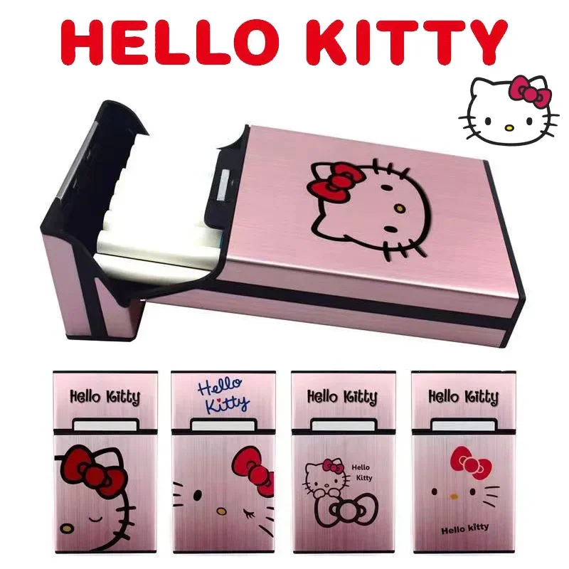 Hello Kitty sigarette da fumo portasigarette in alluminio donne carine copertura per tabacco portasigari tasca contenitore nuovo regalo